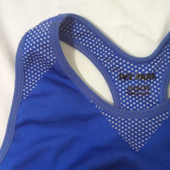 Ivy Park Seamless Racerback Sports Bra, Color Cobalt Blue Size XXS/XS - Picture 5 of 14